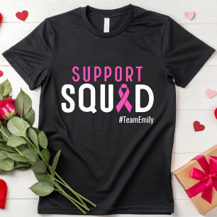 Custom Breast Cancer Fighter Support Team Warrior T-Shirt