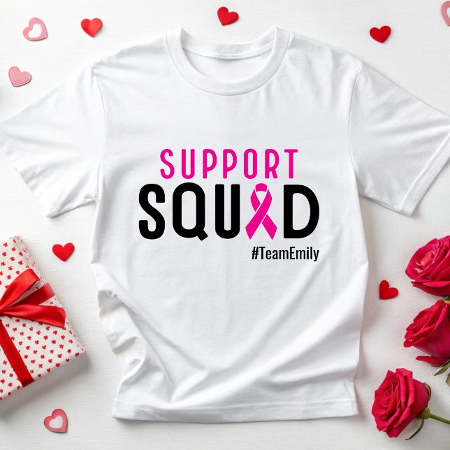 Custom Breast Cancer Fighter Support Team Warrior T-Shirt (Creator Uploaded)