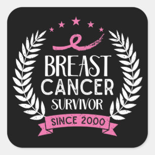 Custom Breast Cancer Survivor Awareness Since 2000 Square Sticker
