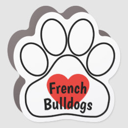 Custom Breed Paw Print Heart Dog Car Magnet