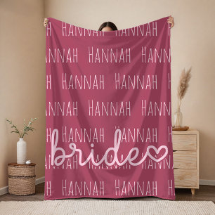 Custom Bridal Blanket Wedding Gift for Bride