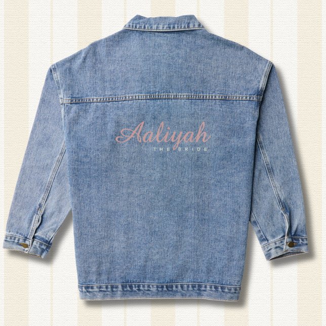 Custom Bridal Denim Jacket | Blush Pink & Ivory (Creator Uploaded)