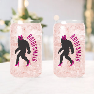 Custom Bridal Party Favour Chic Sassy Sasquatch Can Glass
