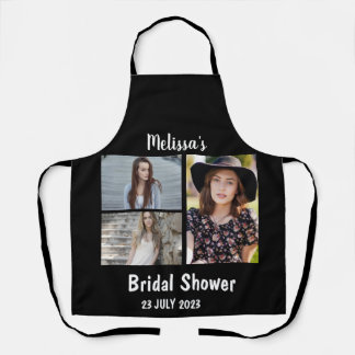 Custom Bridal  Shower 3 Photo Collage Apron