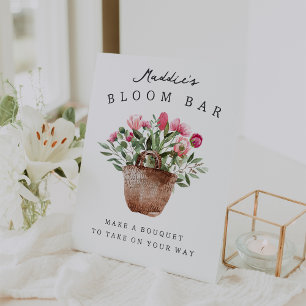 Custom Bridal Shower Bloom Bar Pedestal Sign