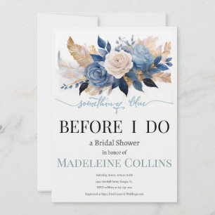 Custom Bridal Shower Blue Rose bouquet