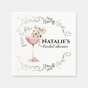 Custom Bridal Shower Napkins Petals and Prosecco