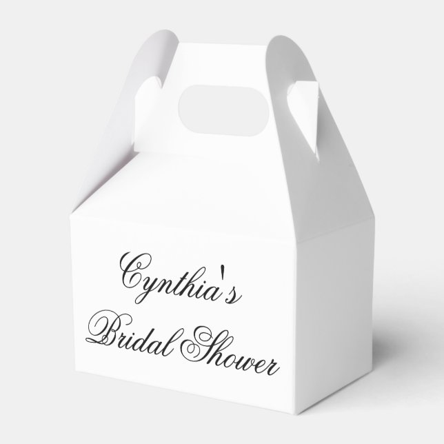 Custom Bridal Shower Party Favour Boxes (Front Side)