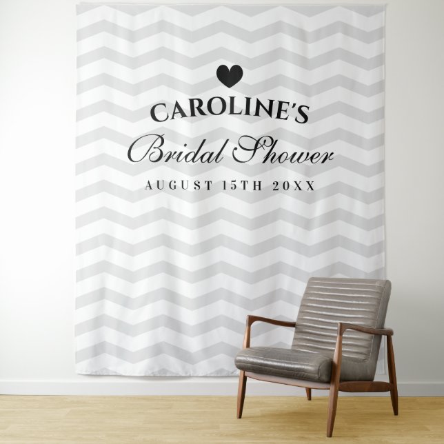 Custom bridal shower party photo shoot backdrop tapestry (In Situ)