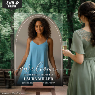 Custom Bridal Shower Photo Acrylic Arch Welcome Sign