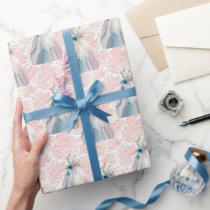 Custom Bridal Shower Wedding Dress Bride to Be Wrapping Paper