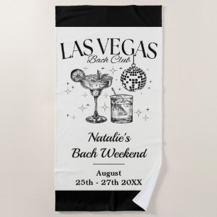 Custom Bride and Bridesmaid Las Vegas Bachelorette Beach Towel