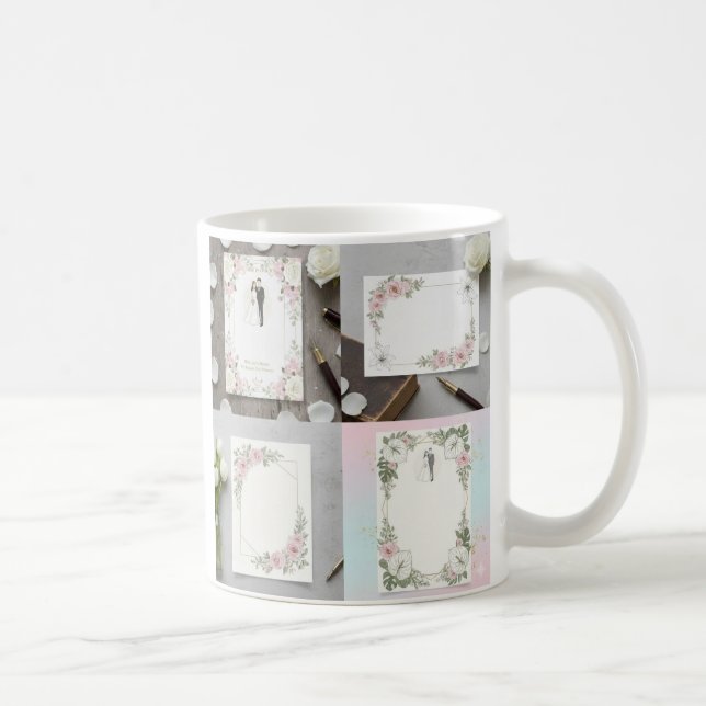 Custom Bride and Groom Illustration Coffee Mug (Right)