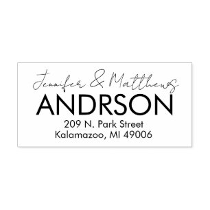 Custom Bride Groom and Return Address Self-inking Self-inking Stamp