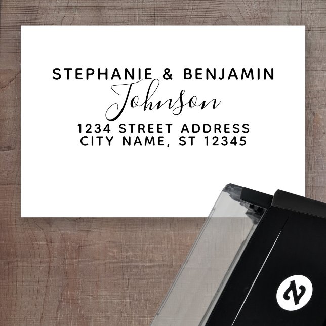 Custom Bride Groom and Return Address Self-inking Stamp (Creator Uploaded)