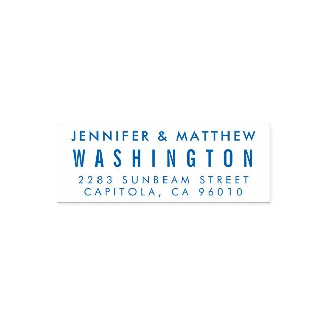 Custom Bride & Groom Modern Return Address Self-inking Stamp (Design)