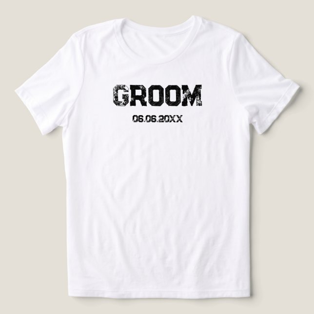 Custom Bride & Groom Personalised Engagement  Tri-Blend Shirt (Design Front)