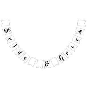 Custom Bride & Groom WEDDING BUNTING FLAGS