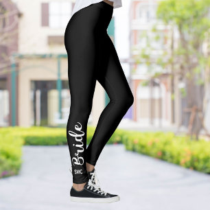 Custom Bride Leggings with Monogram   Custom Colou