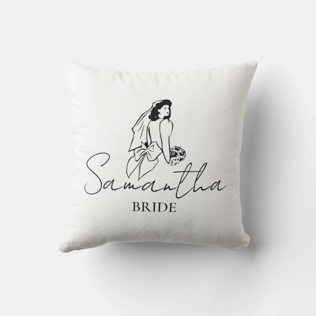 Custom Bride Name Gift Cushion (Back)