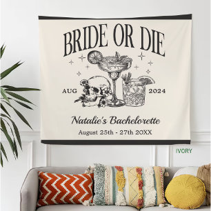 Custom Bride Or Die Bachelorette Cocktail Party Fleece Blanket