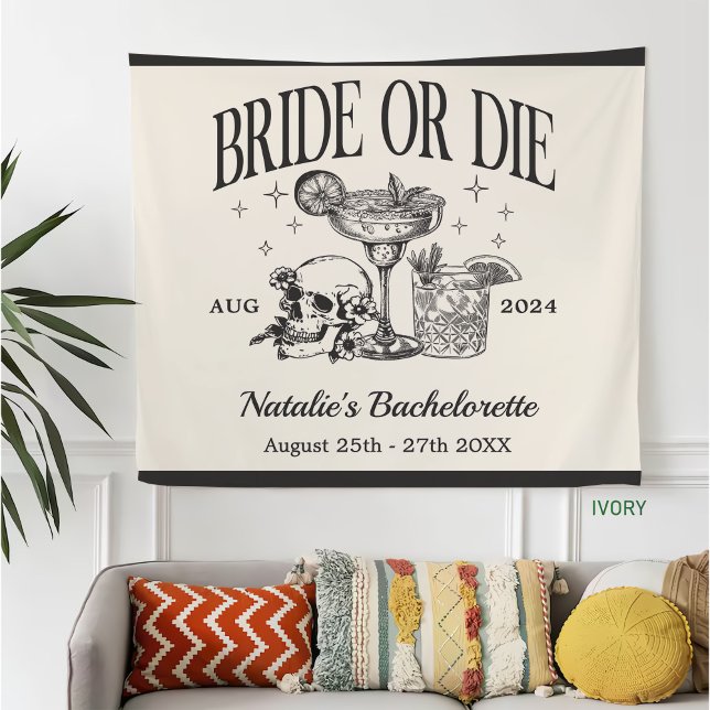 Custom Bride Or Die Bachelorette Cocktail Party Fleece Blanket (Creator Uploaded)