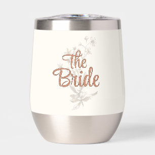 Custom Bride Rustic Boho Wildflowers Wine Tumbler