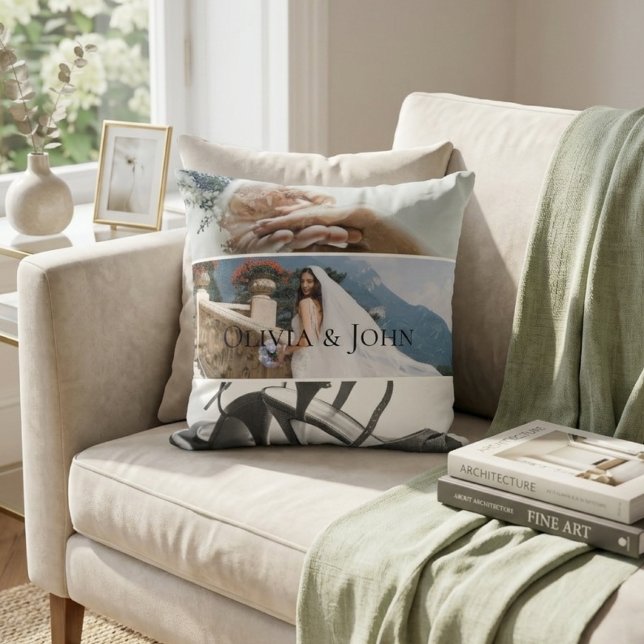 Custom Bride Wedding Photo Collage  Cushion (Creator Uploaded)