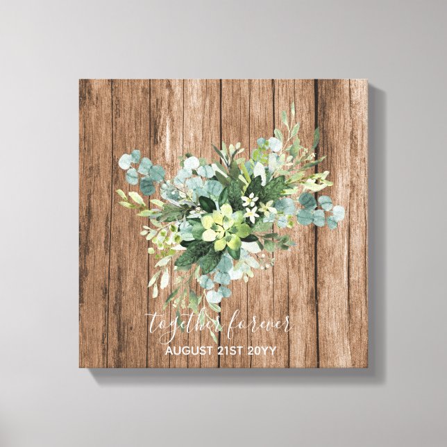 Custom Bridesmaid Bridal Party Gifts Greenery  Canvas Print (Front)