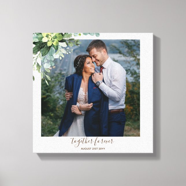 Custom Bridesmaid Bridal Party Gifts Greenery  Canvas Print (Front)