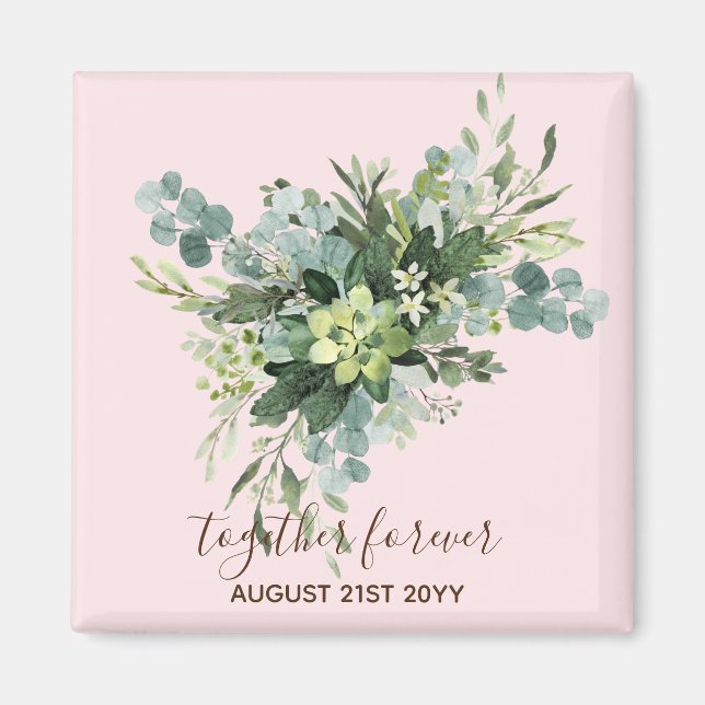 Custom Bridesmaid Bridal Party Gifts Greenery  Magnet (Front)