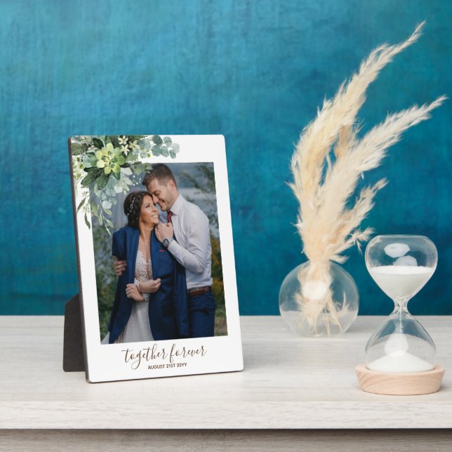 Custom Bridesmaid Bridal Party Gifts Greenery  Plaque (Side)