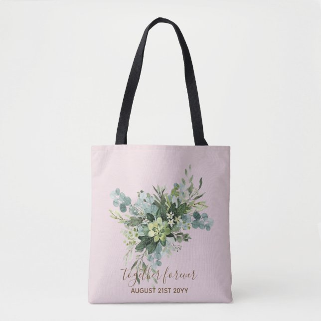 Custom Bridesmaid Bridal Party Gifts Greenery  Tote Bag (Front)