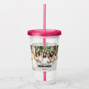 Custom Bridesmaid Bridal Photo Acrylic Tumbler