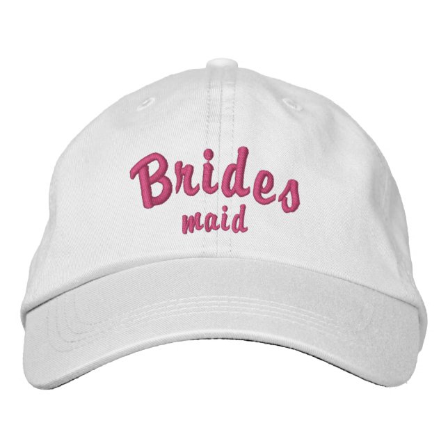 Custom Bridesmaid Hat - Distressed Embroidered Cap (Front)