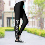 Custom Bridesmaid Leggings Monogram | Custom Colou<br><div class="desc">Trendy, cool leggings for your bridesmaids. The word Bridesmaid, runs along the right leg with a monogram below (delete if you'd like). Choose your legging colour by clicking on "customise it" and then the small eye dropper - great for matching wedding colours. Really fun for a bachelorette party, or bridesmaids...</div>
