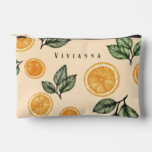 Custom Bridesmaid Orange Citrus Accessory Pouch