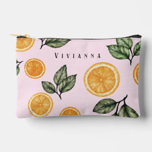 Custom Bridesmaid Orange Citrus  Accessory Pouch