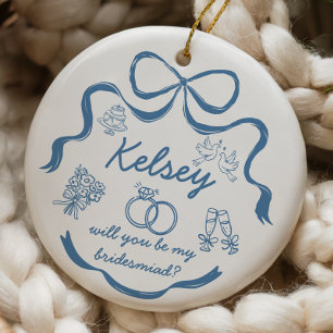 Custom Bridesmaid Proposal Gift Ceramic Tree Decoration