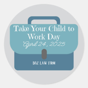 Custom Briefcase Bring Your Child to Work 2025 Classic Round Sticker