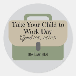 Custom Briefcase Bring Your Child to Work 2025 Classic Round Sticker