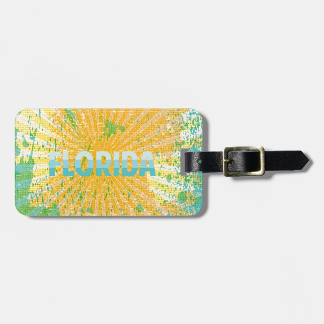 Custom, Bright and Sunny Florida Luggage Tag (Front Horizontal)