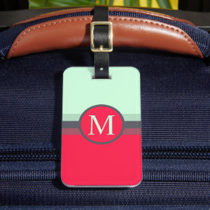 Custom Bright Blue Grey PInk Red Colour Block Luggage Tag
