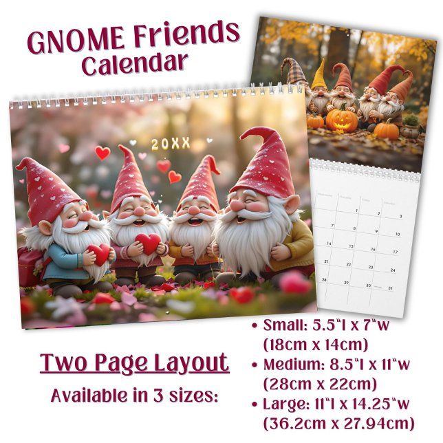 Custom bright funny Gnome Friends Art  Calendar (Creator Uploaded)