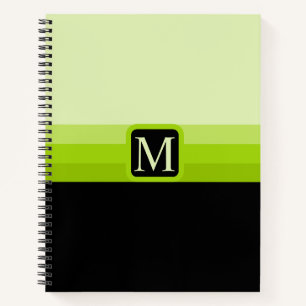 Custom Bright Neon Green Black Colour Block Notebook
