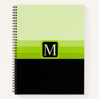 Custom Bright Neon Green Black Colour Block Notebook