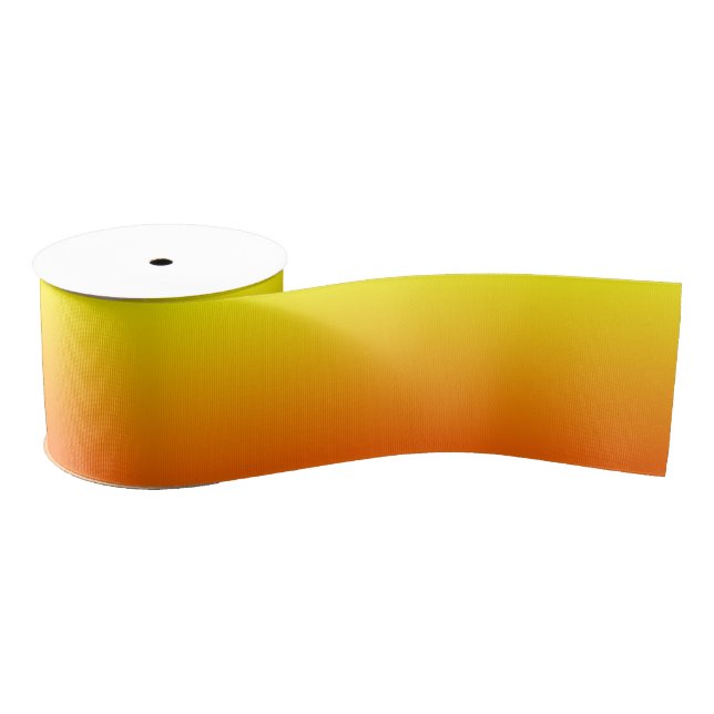 Custom Bright Orange Ombre Grosgrain Ribbon (Spool)