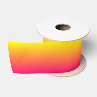 Custom Bright Pink Ombre Satin Ribbon