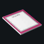 Custom Bright Pink White Editable Colour Notepad<br><div class="desc">Bright pink (background colour can be edited) personalised notepad with your name or any text you choose at the top.</div>