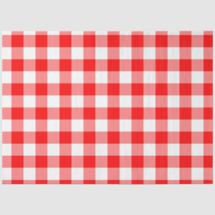 Custom Bright Red Gingham Tissue Paper